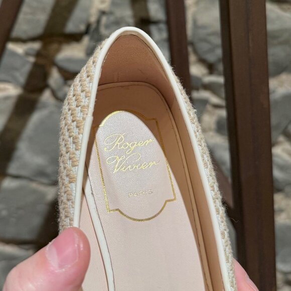 Roger Vivier Ivory Beige Tweed Belle Vivier 45 Pumps - Picture 5 of 11